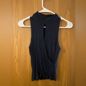 Navy blue -S keyhole shirt